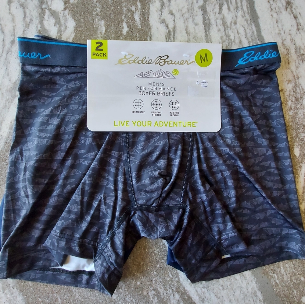 Eddie Bauer Men's Performance Boxer Briefs Underwear Set of 2 Size Medium